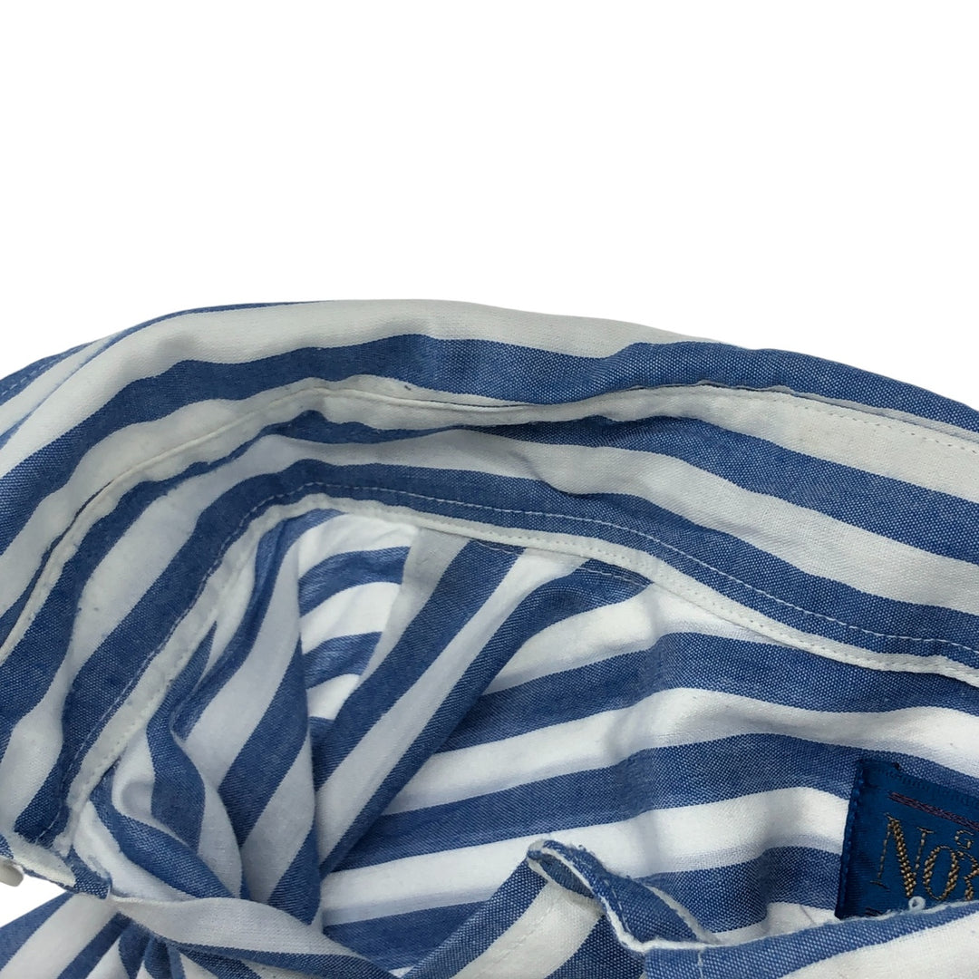 NORTHWEST Short Sleeve Cotton Striped Shirt Box Shirt Men's XL Size cotton blue type Vintage Second Hand