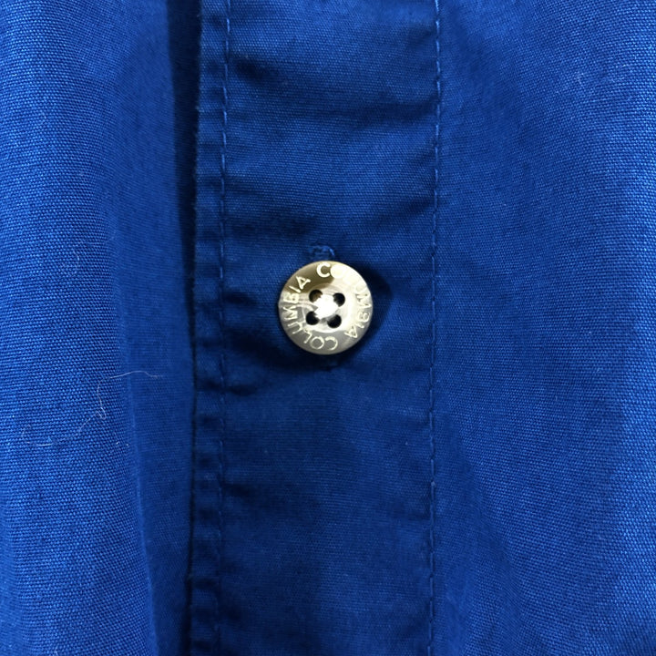 Columbia PFG Hidden Button Down Short Sleeve Fishing Shirt, Men's XL cotton blue type Vintage Second Hand