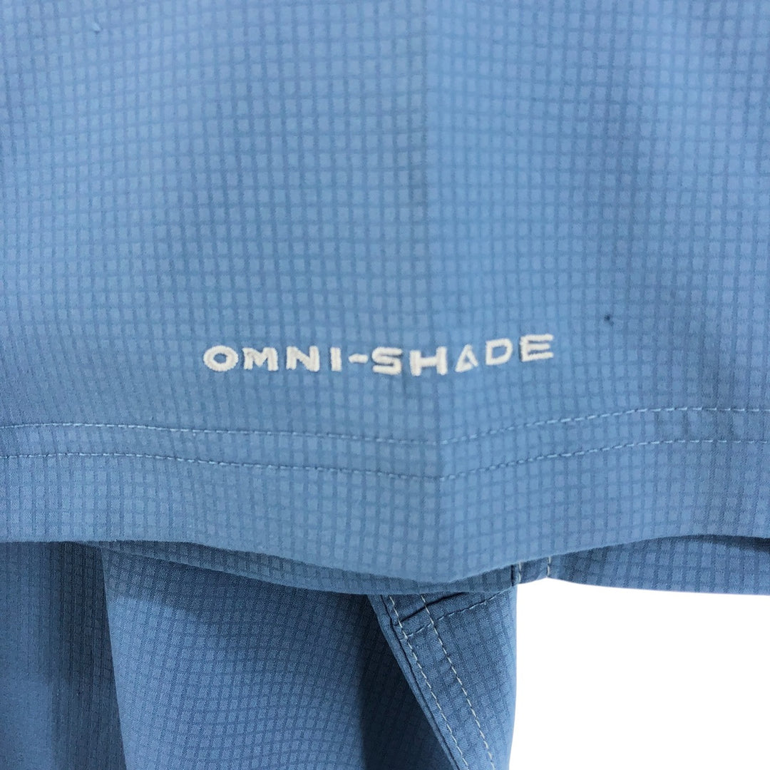 Columbia PFG OMNI-SHADE Hidden Button Down Short Sleeve Fishing Shirt, Men's XL polyester blue type Vintage Second Hand