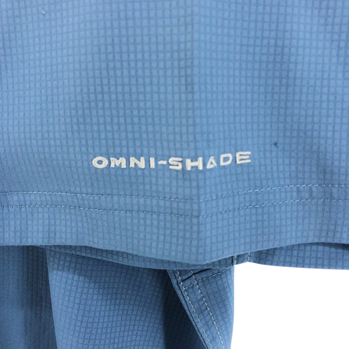 Columbia PFG OMNI-SHADE Hidden Button Down Short Sleeve Fishing Shirt, Men's XL polyester blue type Vintage Second Hand