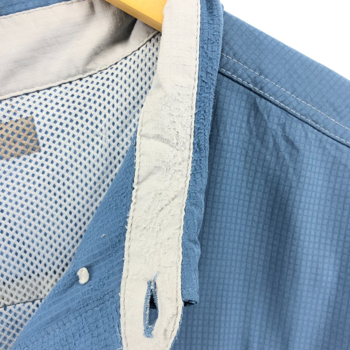 Columbia PFG OMNI-SHADE Hidden Button Down Short Sleeve Fishing Shirt, Men's XL polyester blue type Vintage Second Hand