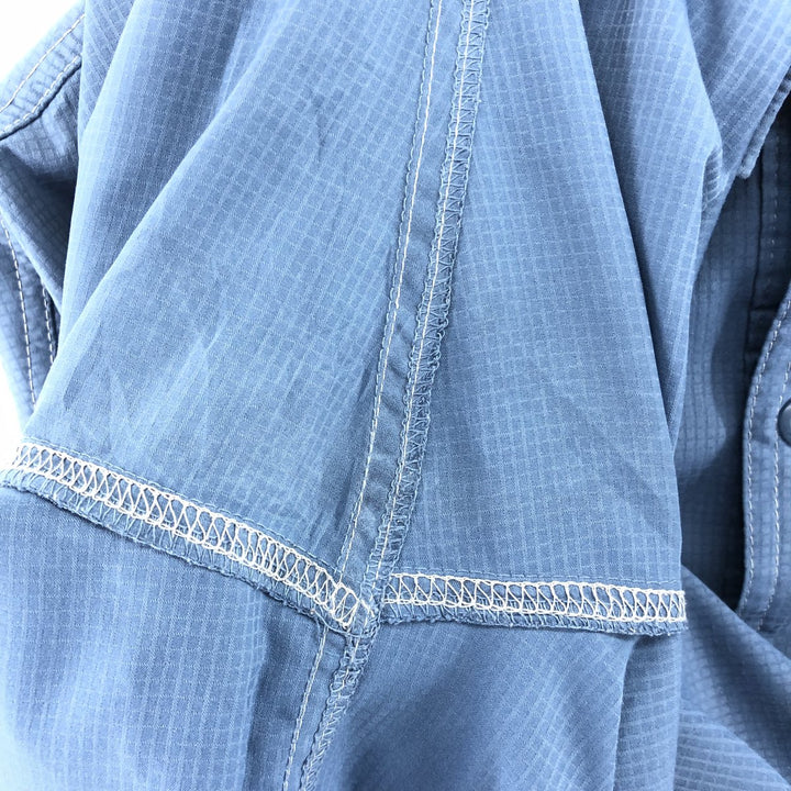 Columbia PFG OMNI-SHADE Hidden Button Down Short Sleeve Fishing Shirt, Men's XL polyester blue type Vintage Second Hand