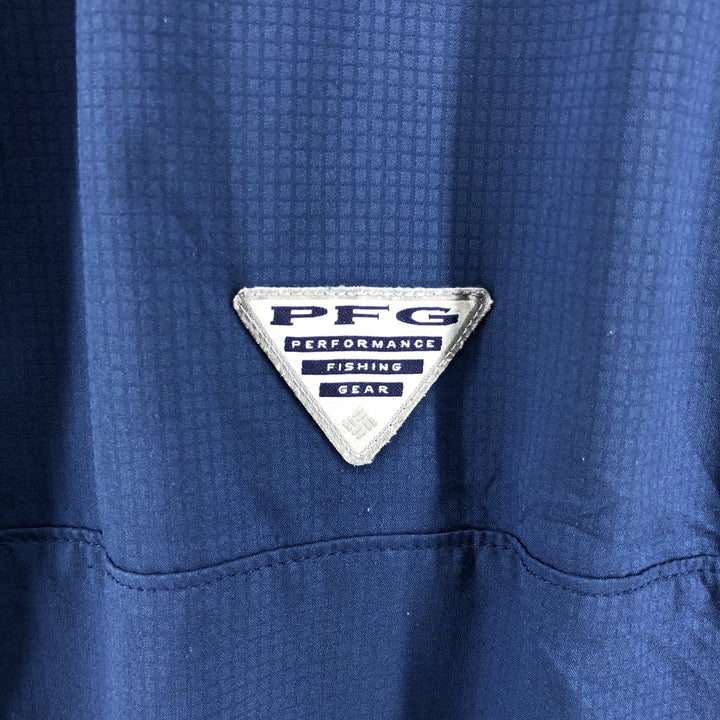 Columbia PFG OMNI-SHADE Hidden Button Down Short Sleeve Fishing Shirt, Men's XL polyester blue type Vintage Second Hand