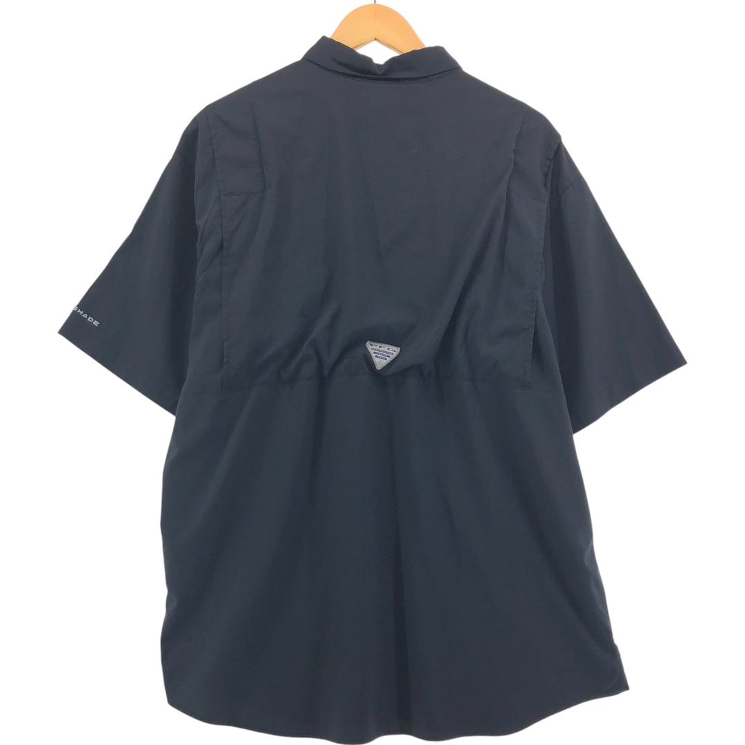 Columbia PFG OMNI-SHADE Button-down Short Sleeve Fishing Shirt, Men's XL polyester black type Vintage Second Hand