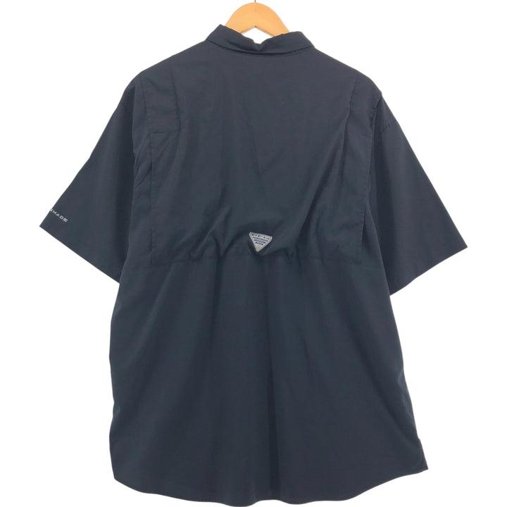 Columbia PFG OMNI-SHADE Button-down Short Sleeve Fishing Shirt, Men's XL polyester black type Vintage Second Hand