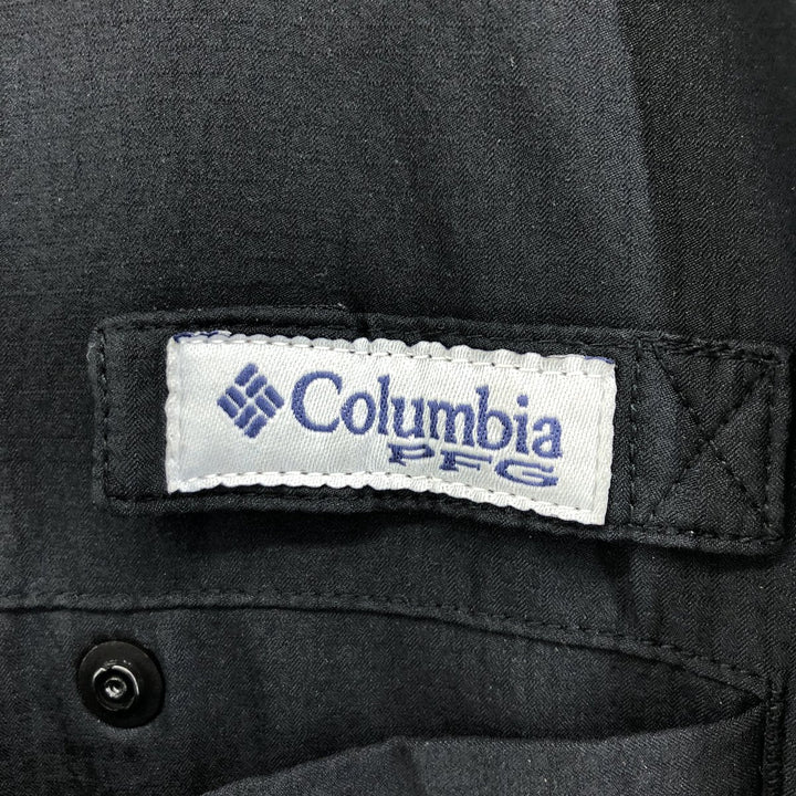 Columbia PFG OMNI-SHADE Button-down Short Sleeve Fishing Shirt, Men's XL polyester black type Vintage Second Hand