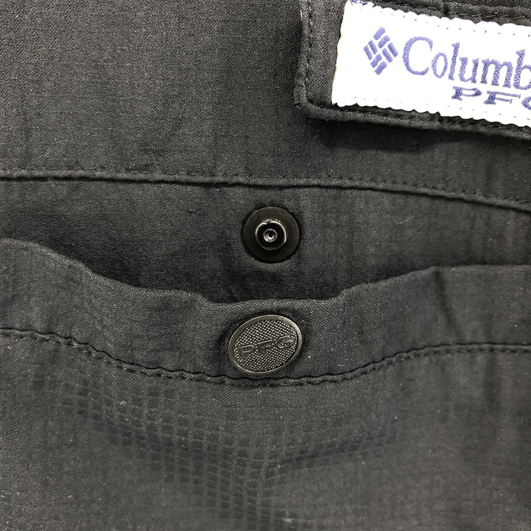 Columbia PFG OMNI-SHADE Button-down Short Sleeve Fishing Shirt, Men's XL polyester black type Vintage Second Hand