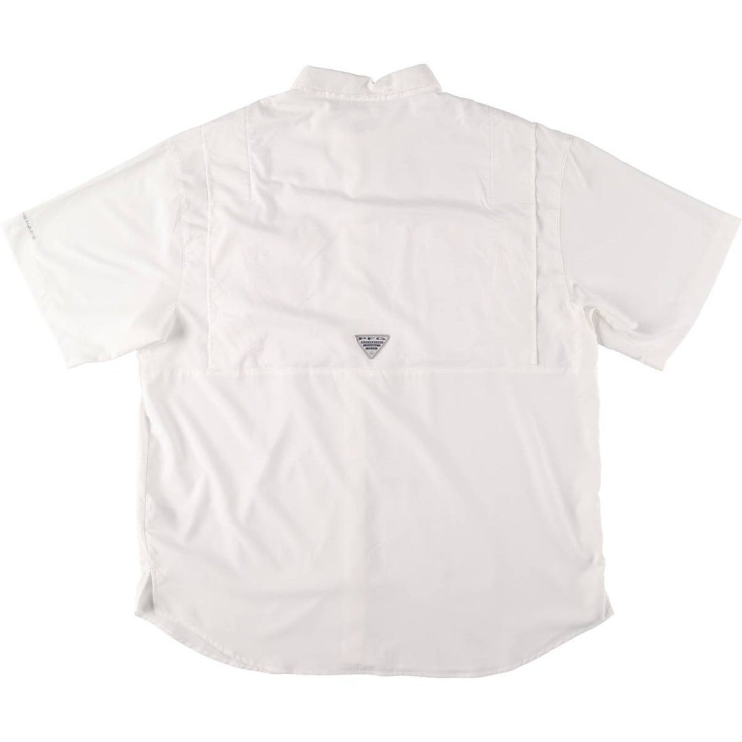 Columbia PFG OMNI-SHADE Button-down Short Sleeve Fishing Shirt, Men's XL polyester white type Vintage Second Hand