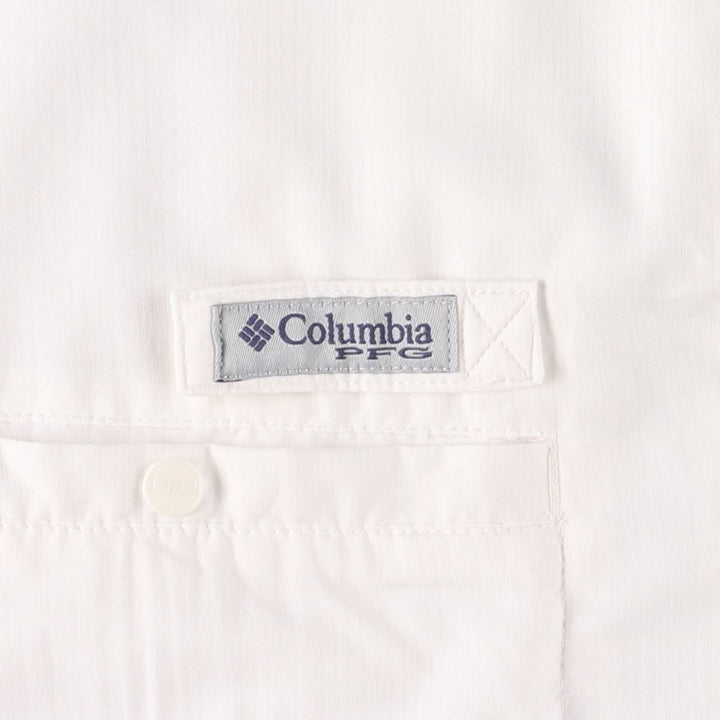 Columbia PFG OMNI-SHADE Button-down Short Sleeve Fishing Shirt, Men's XL polyester white type Vintage Second Hand