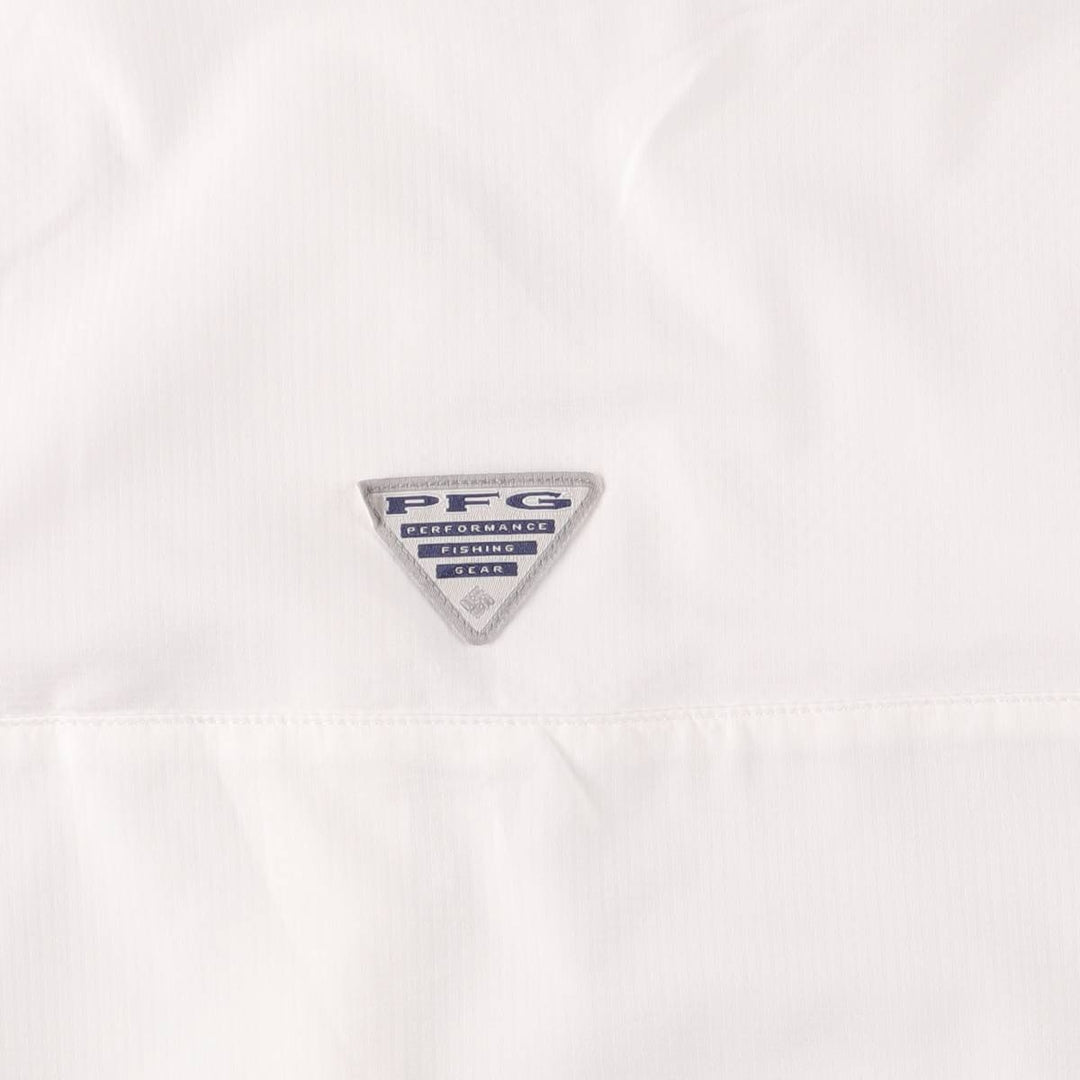 Columbia PFG OMNI-SHADE Button-down Short Sleeve Fishing Shirt, Men's XL polyester white type Vintage Second Hand