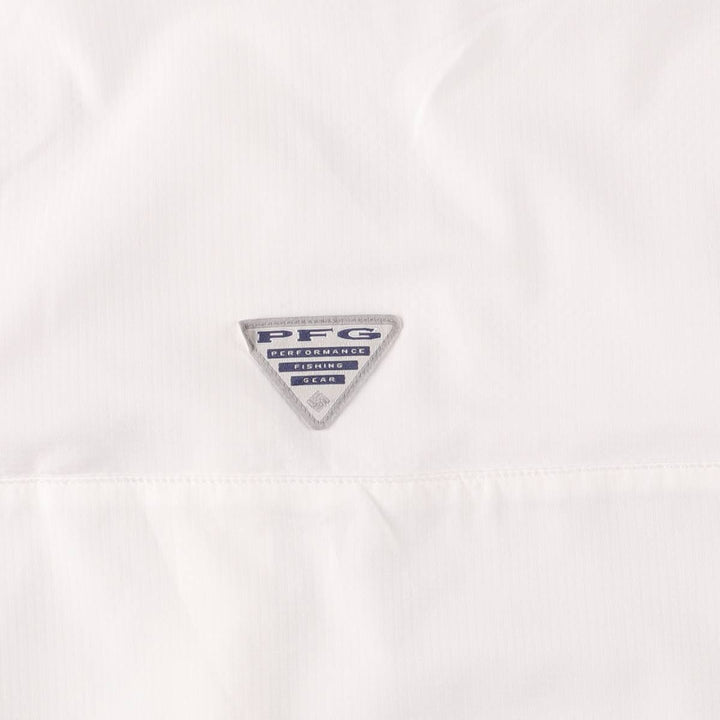 Columbia PFG OMNI-SHADE Button-down Short Sleeve Fishing Shirt, Men's XL polyester white type Vintage Second Hand