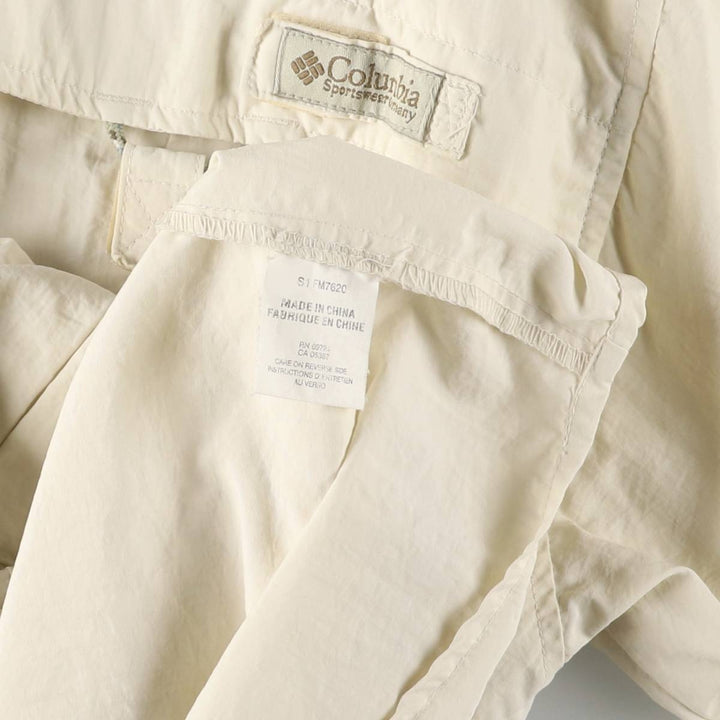 Columbia Button-down Short Sleeve Fishing Shirt, Men's XL Nylon ivory Vintage Second Hand