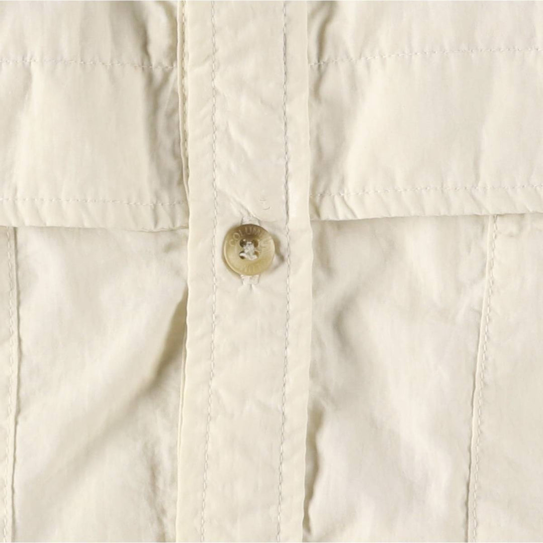 Columbia Button-down Short Sleeve Fishing Shirt, Men's XL Nylon ivory Vintage Second Hand