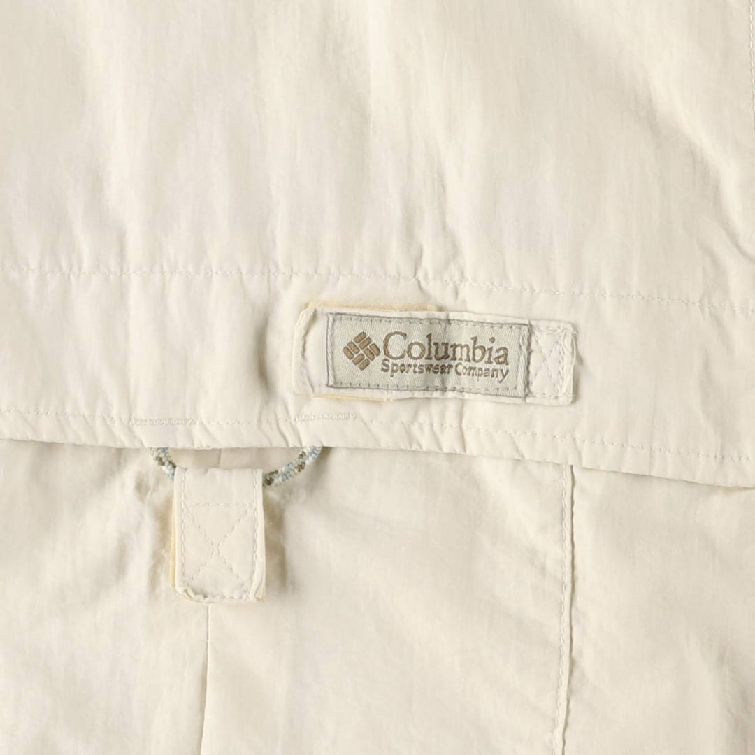 Columbia Button-down Short Sleeve Fishing Shirt, Men's XL Nylon ivory Vintage Second Hand