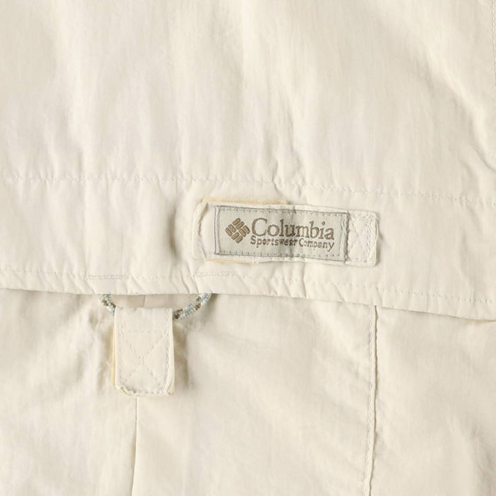 Columbia Button-down Short Sleeve Fishing Shirt, Men's XL Nylon ivory Vintage Second Hand