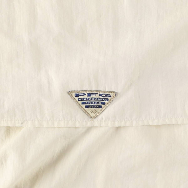 Columbia Button-down Short Sleeve Fishing Shirt, Men's XL Nylon ivory Vintage Second Hand