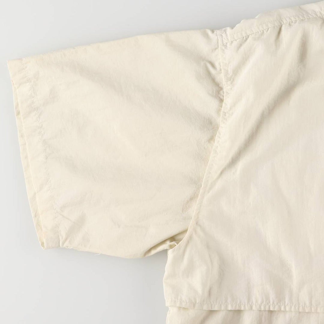 Columbia Button-down Short Sleeve Fishing Shirt, Men's XL Nylon ivory Vintage Second Hand