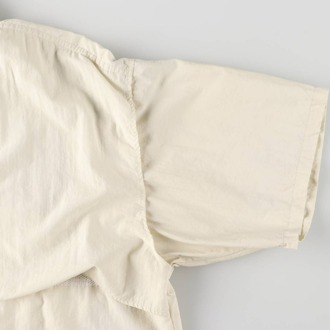 Columbia Button-down Short Sleeve Fishing Shirt, Men's XL Nylon ivory Vintage Second Hand