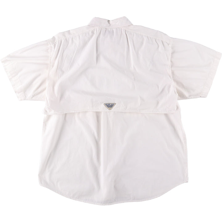 Columbia Button-down Short Sleeve Fishing Shirt, Men's Size L cotton white type Vintage Second Hand