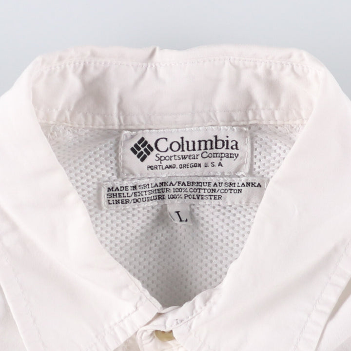 Columbia Button-down Short Sleeve Fishing Shirt, Men's Size L cotton white type Vintage Second Hand