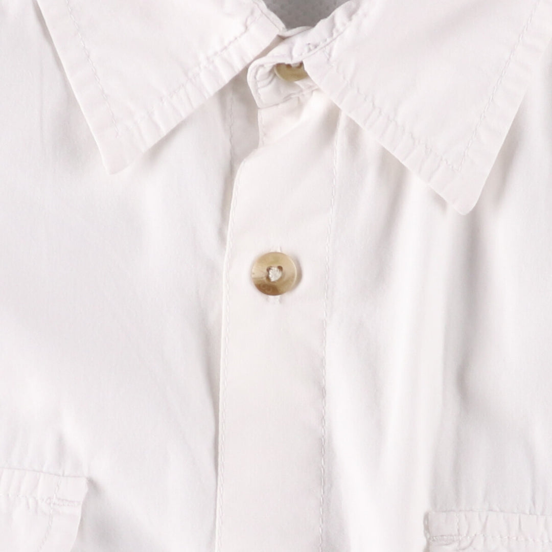Columbia Button-down Short Sleeve Fishing Shirt, Men's Size L cotton white type Vintage Second Hand