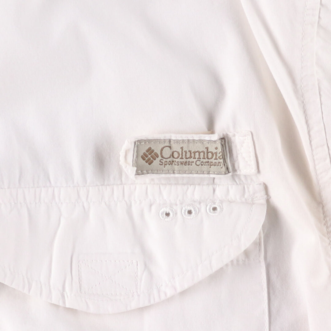 Columbia Button-down Short Sleeve Fishing Shirt, Men's Size L cotton white type Vintage Second Hand