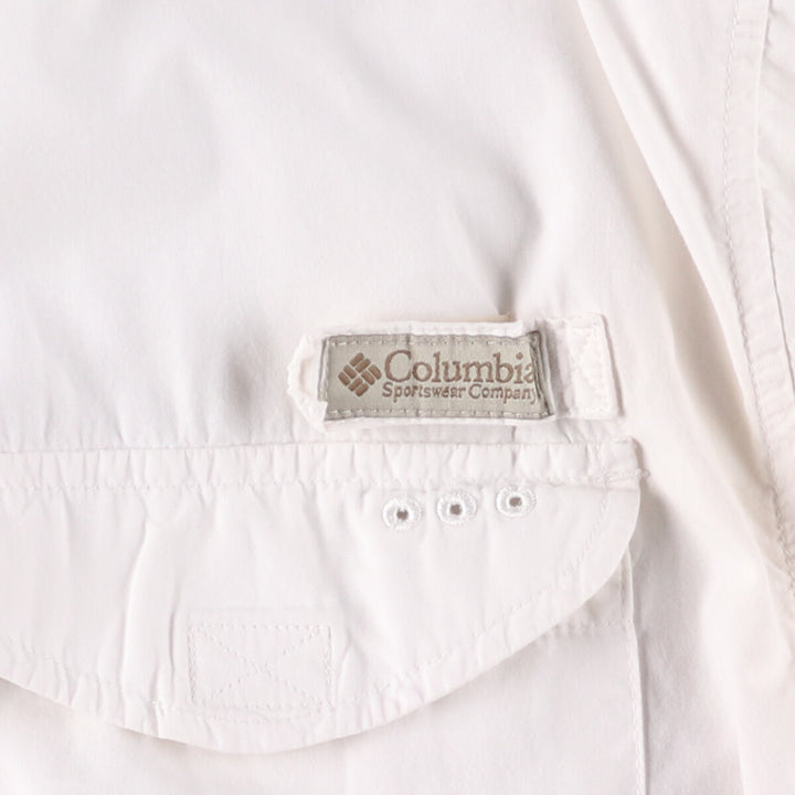 Columbia Button-down Short Sleeve Fishing Shirt, Men's Size L cotton white type Vintage Second Hand