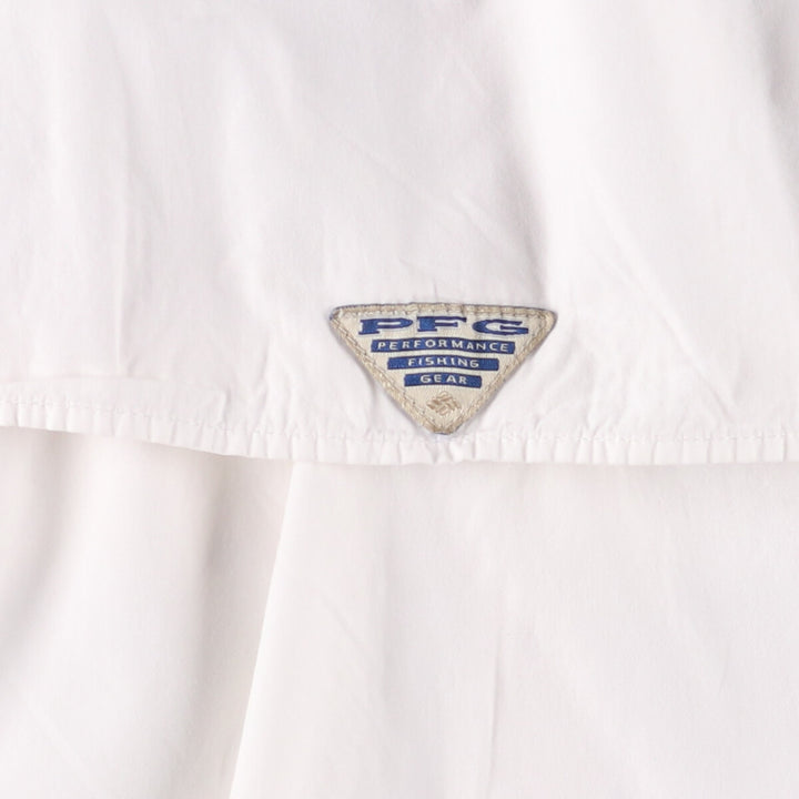 Columbia Button-down Short Sleeve Fishing Shirt, Men's Size L cotton white type Vintage Second Hand