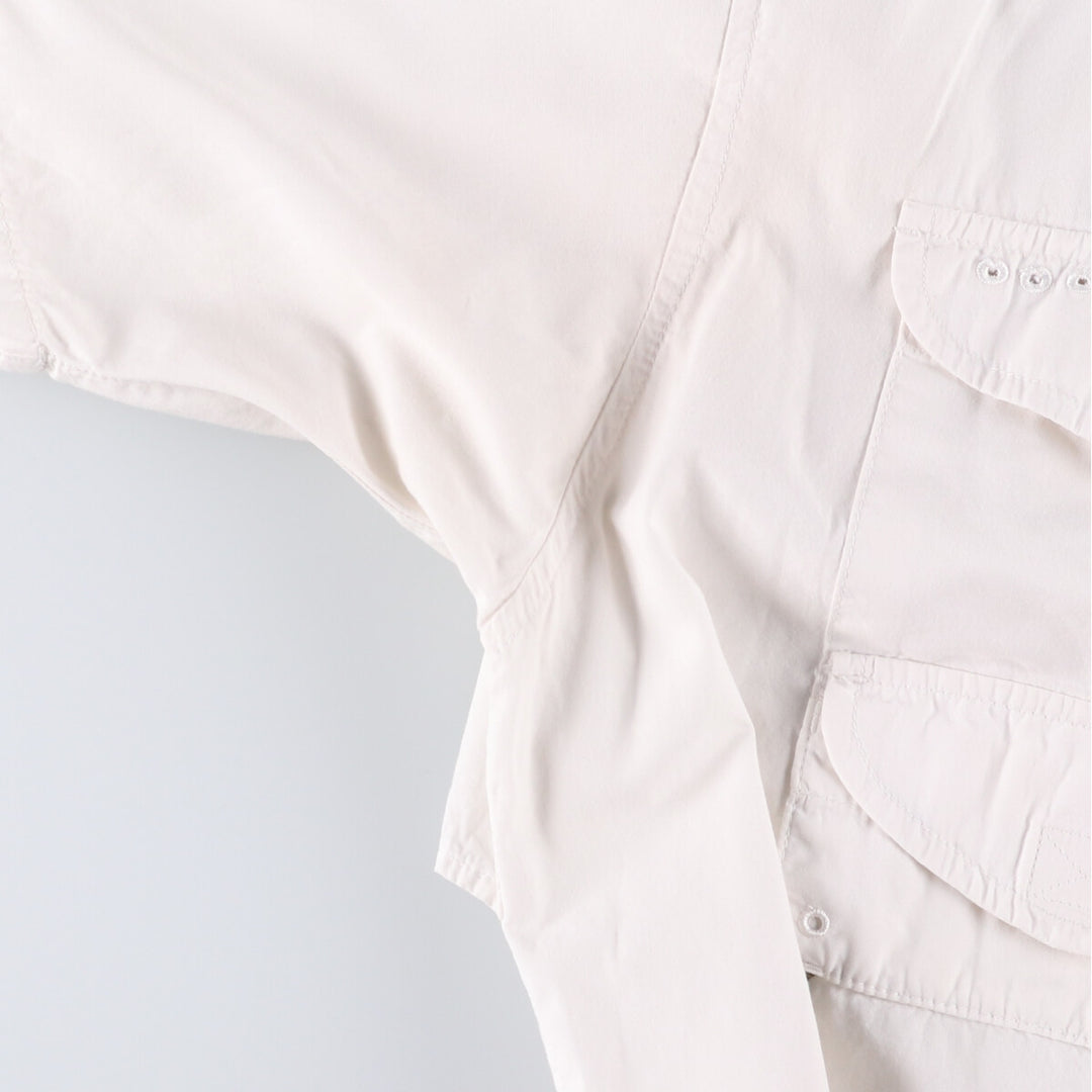 Columbia Button-down Short Sleeve Fishing Shirt, Men's Size L cotton white type Vintage Second Hand