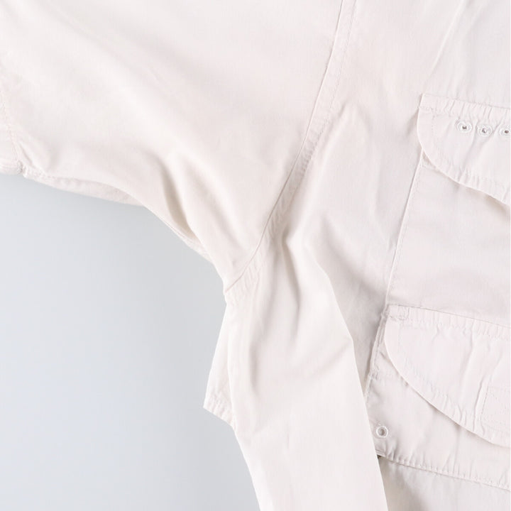Columbia Button-down Short Sleeve Fishing Shirt, Men's Size L cotton white type Vintage Second Hand