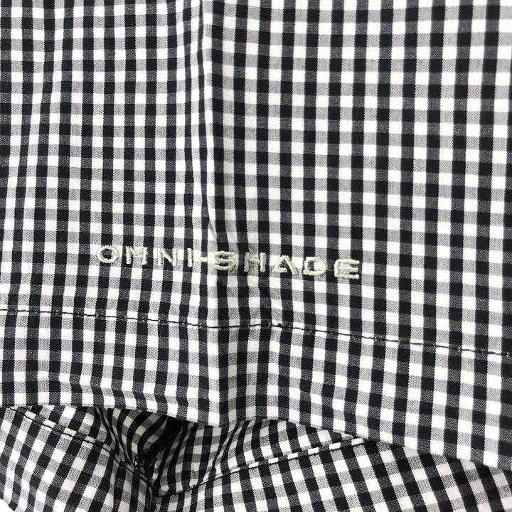 Columbia PFG Gingham Check Button-Down Short Sleeve Fishing Shirt, Men's XL cotton black type Vintage Second Hand