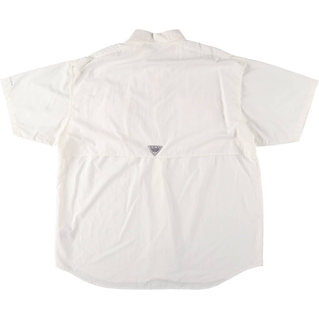 Columbia PFG OMNI-SHADE Button-down Short Sleeve Fishing Shirt, Men's XL Nylon white type Vintage Second Hand