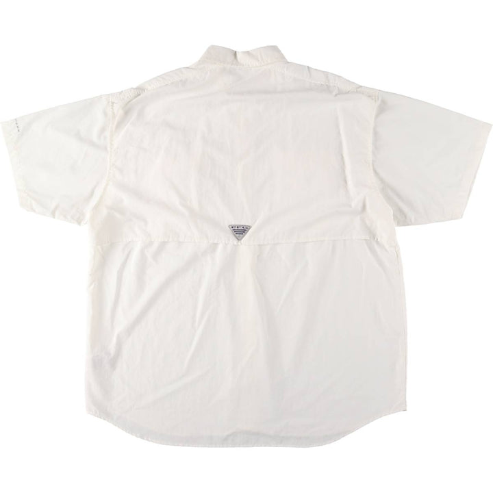 Columbia PFG OMNI-SHADE Button-down Short Sleeve Fishing Shirt, Men's XL Nylon white type Vintage Second Hand