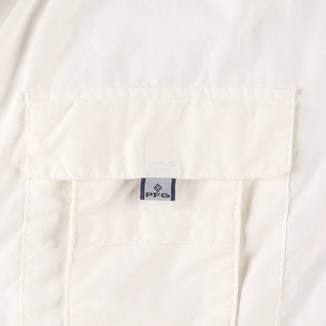Columbia PFG OMNI-SHADE Button-down Short Sleeve Fishing Shirt, Men's XL Nylon white type Vintage Second Hand