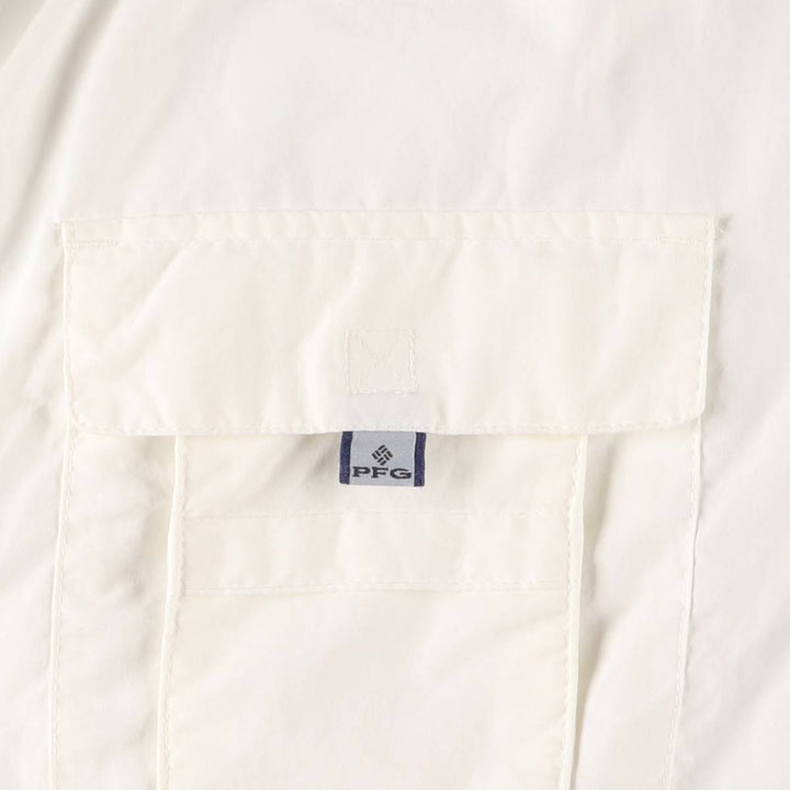 Columbia PFG OMNI-SHADE Button-down Short Sleeve Fishing Shirt, Men's XL Nylon white type Vintage Second Hand