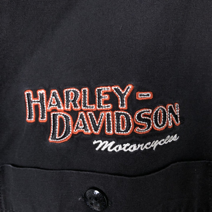 00'S Harley-Davidson Hidden Button-Down Long Sleeve Work Shirt, Men's Size XL cotton black type Vintage Second Hand