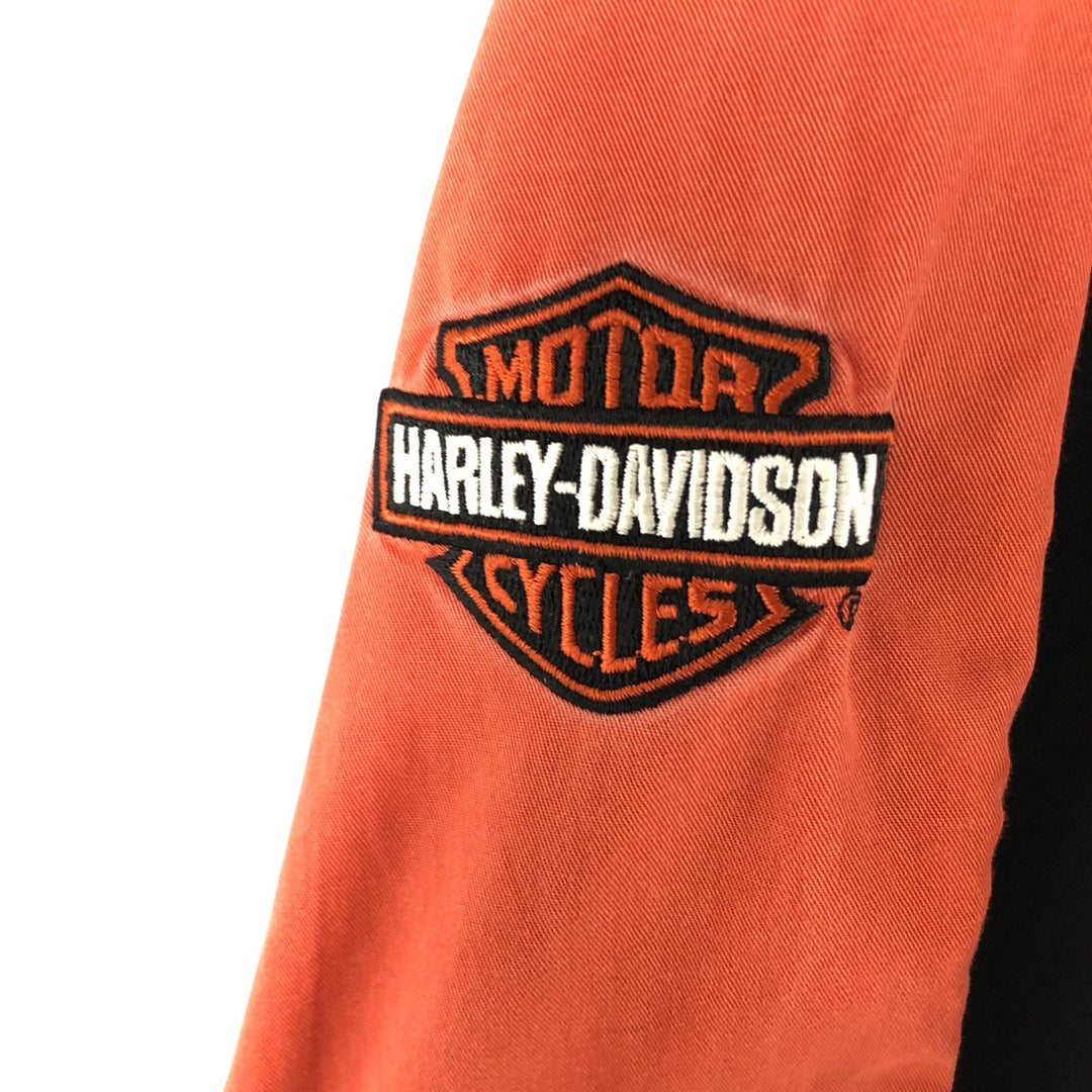 00'S Harley-Davidson Hidden Button-Down Long Sleeve Work Shirt, Men's Size XL cotton black type Vintage Second Hand