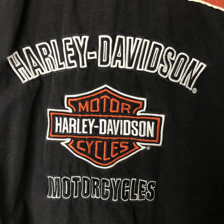 00'S Harley-Davidson Hidden Button-Down Long Sleeve Work Shirt, Men's Size XL cotton black type Vintage Second Hand
