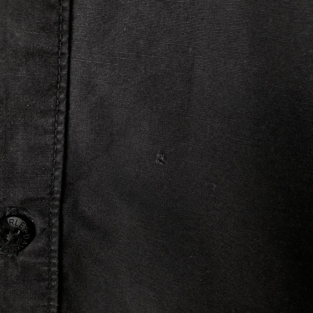 00'S Harley-Davidson Hidden Button-Down Long Sleeve Work Shirt, Men's Size XL cotton black type Vintage Second Hand