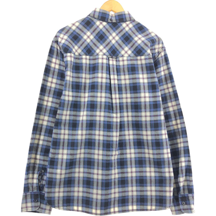 Carhartt Check Pattern Long Sleeve Work Shirt, Men's XL cotton blue type Vintage Second Hand