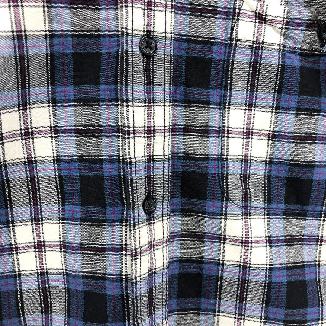Carhartt Check Pattern Long Sleeve Work Shirt, Men's XL cotton blue type Vintage Second Hand