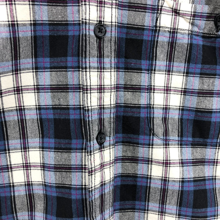Carhartt Check Pattern Long Sleeve Work Shirt, Men's XL cotton blue type Vintage Second Hand