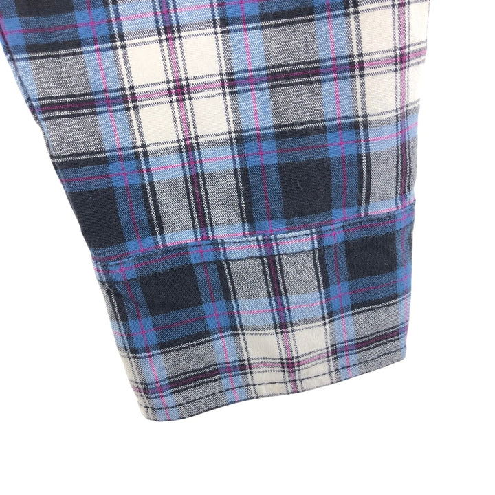 Carhartt Check Pattern Long Sleeve Work Shirt, Men's XL cotton blue type Vintage Second Hand