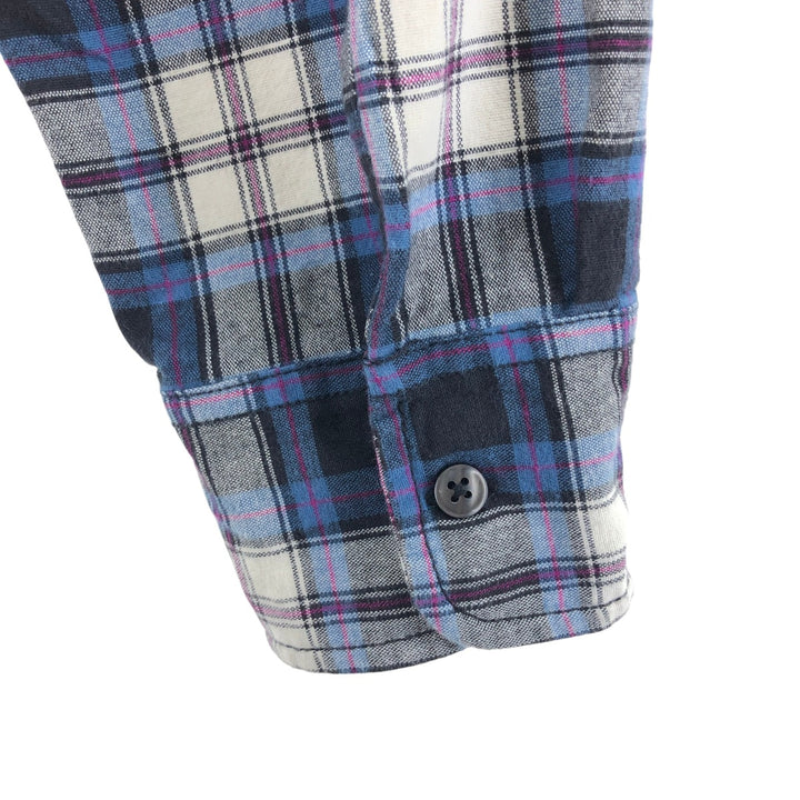 Carhartt Check Pattern Long Sleeve Work Shirt, Men's XL cotton blue type Vintage Second Hand