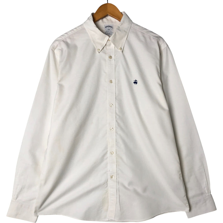 Brooks Brothers 1818 REGENT FIT long sleeve button down shirt, men's size L Supima Cotton white type Vintage Second Hand