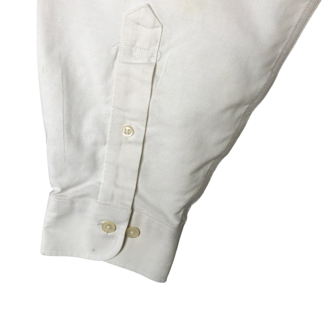 Brooks Brothers 1818 REGENT FIT long sleeve button down shirt, men's size L Supima Cotton white type Vintage Second Hand