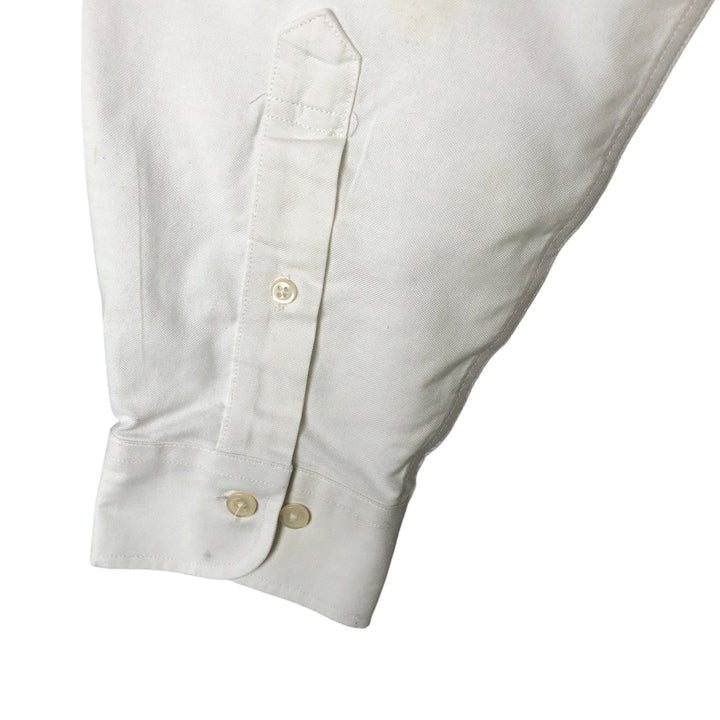 Brooks Brothers 1818 REGENT FIT long sleeve button down shirt, men's size L Supima Cotton white type Vintage Second Hand