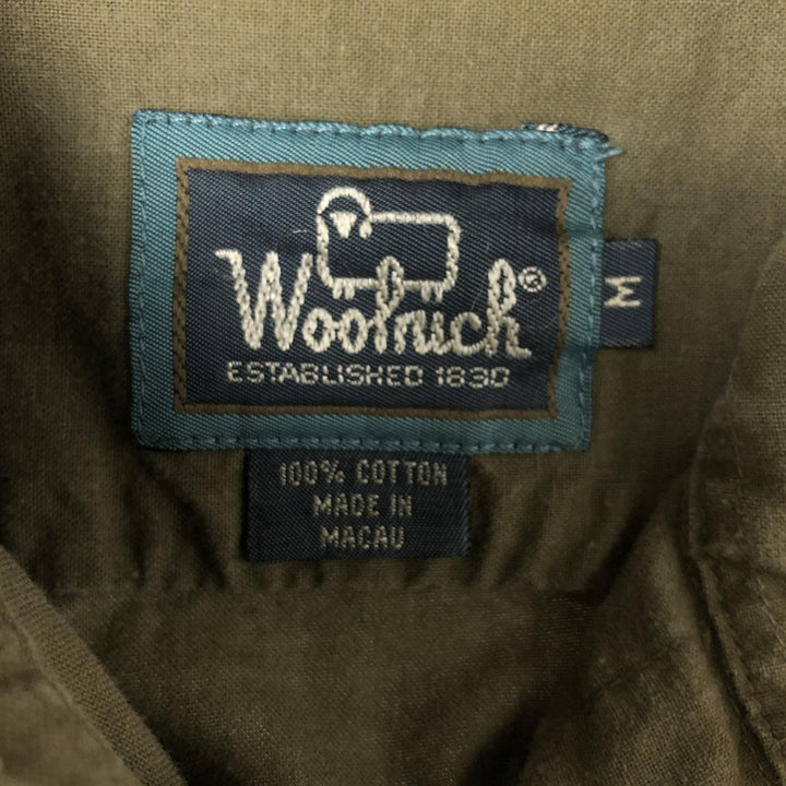 90'S WOOLRICH Long Sleeve Button Down Shirt Men's M Size Vintage cotton Khaki type sage green Vintage Second Hand