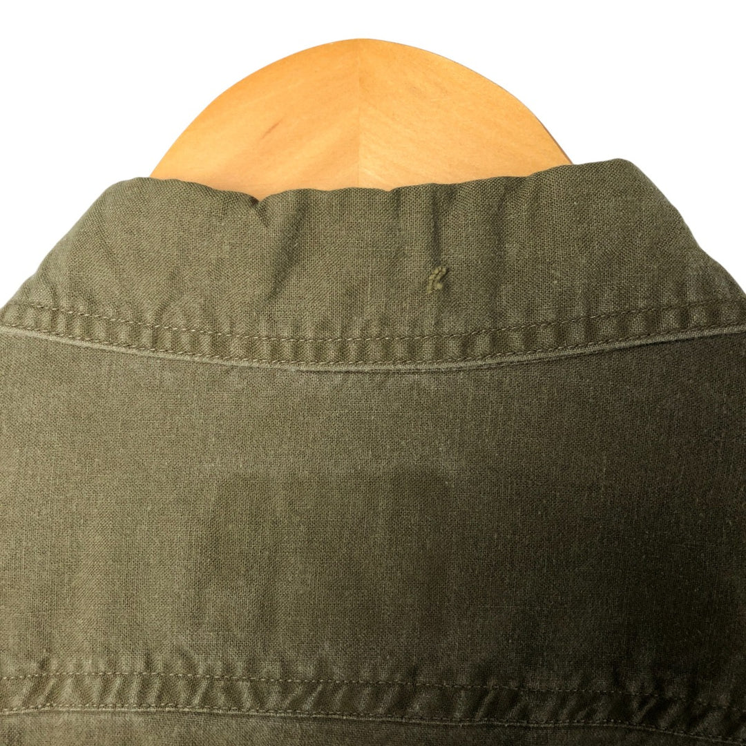 90'S WOOLRICH Long Sleeve Button Down Shirt Men's M Size Vintage cotton Khaki type sage green Vintage Second Hand