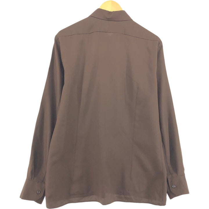70'S Pierre Cardin Long Sleeve Poly Shirt Men's Size L Vintage unclear brown type Vintage Second Hand